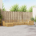 Outdoor-Sofagarnitur 7 pcs Weiß Massivholz Akazie