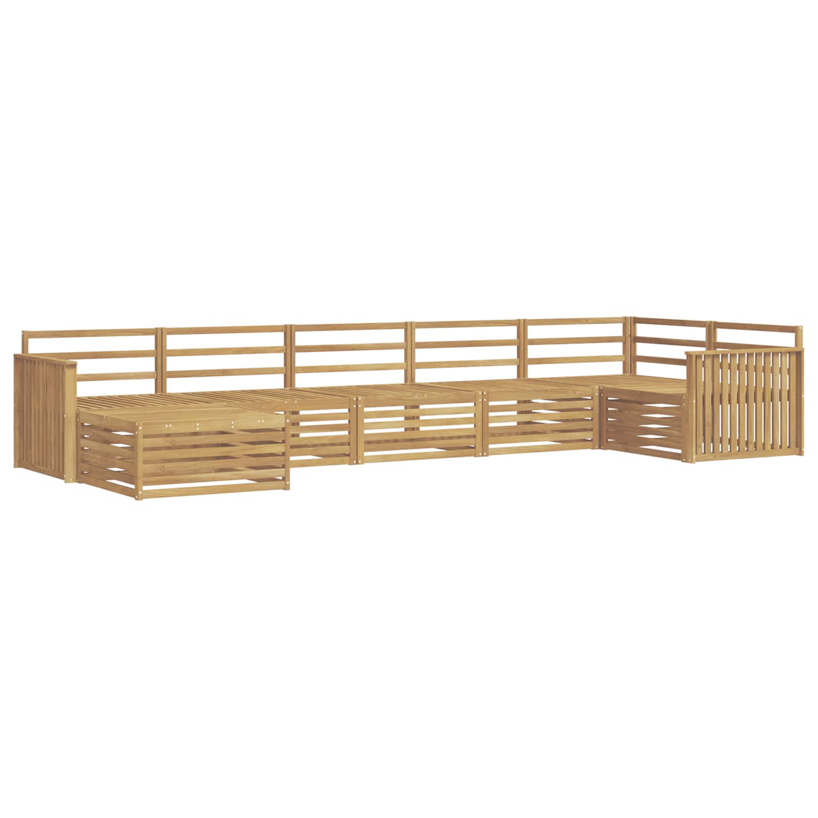 Outdoor-Sofagarnitur 7 pcs Weiß Massivholz Akazie