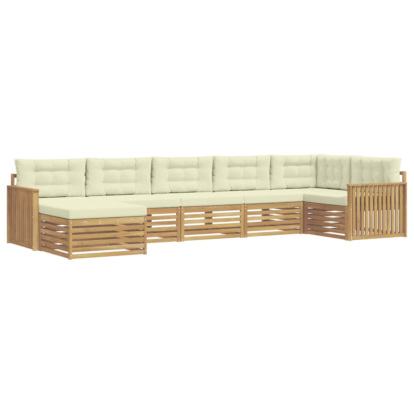 Outdoor-Sofagarnitur mit Kissen 7 pcs Weiß und Creme
