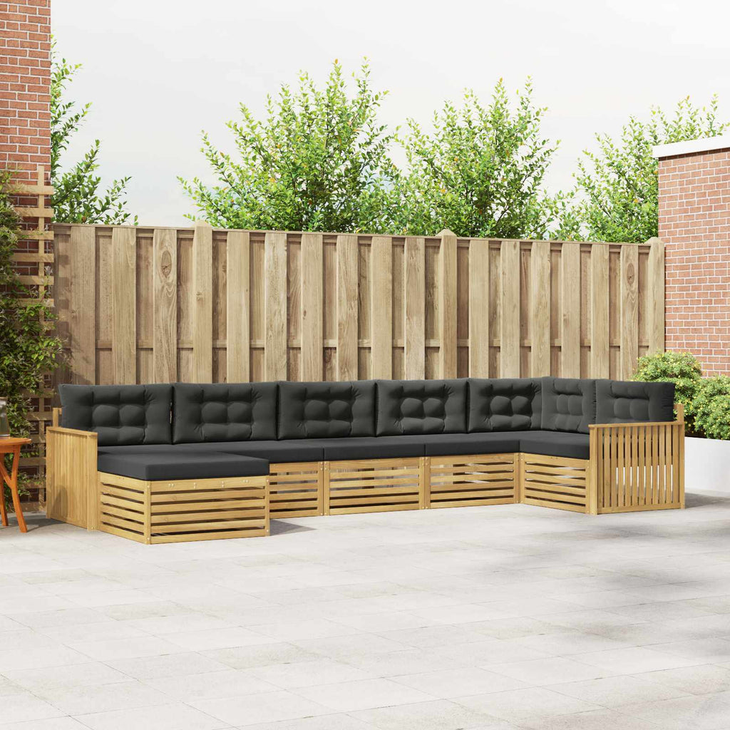 Outdoor-Sofagarnitur mit Kissen 7 pcs Weiß und Anthrazit