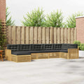 Outdoor-Sofagarnitur mit Kissen 7 pcs Weiß und Anthrazit