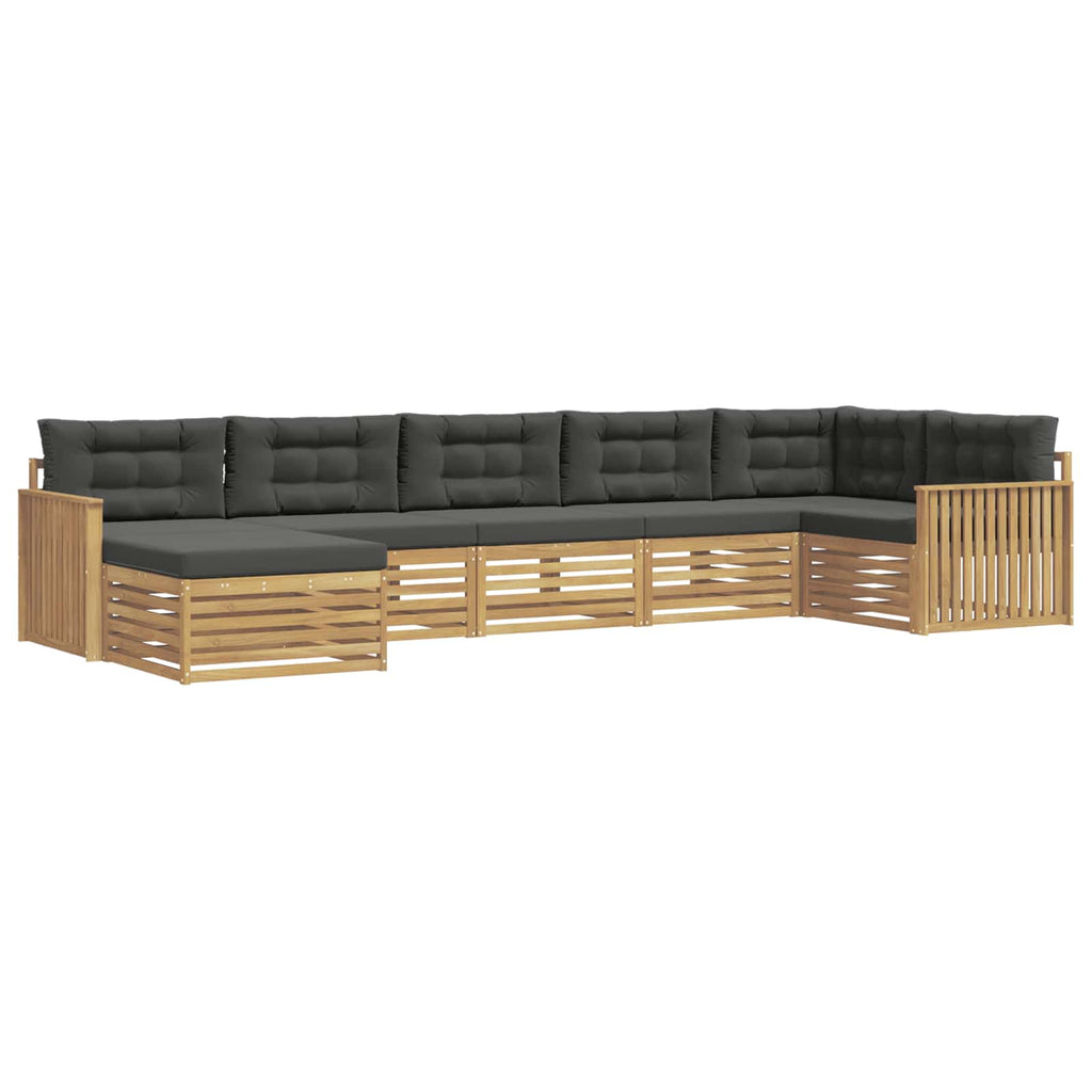 Outdoor-Sofagarnitur mit Kissen 7 pcs Weiß und Anthrazit