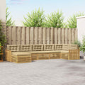 Outdoor-Sofagarnitur mit Kissen 7 pcs Weiß und Beige