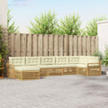 Outdoor-Sofagarnitur mit Kissen 7 pcs Weiß und Creme