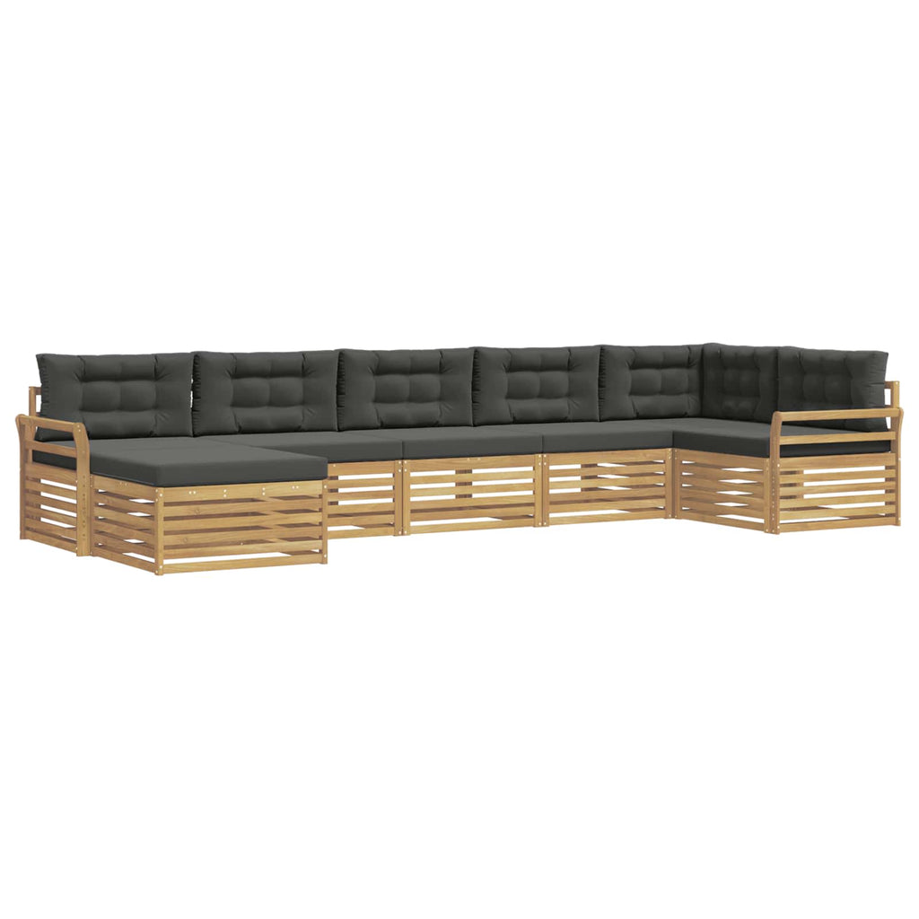 Outdoor-Sofagarnitur mit Kissen 7 pcs Weiß und Anthrazit