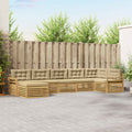 Outdoor-Sofagarnitur mit Kissen 7 pcs Weiß und Beige