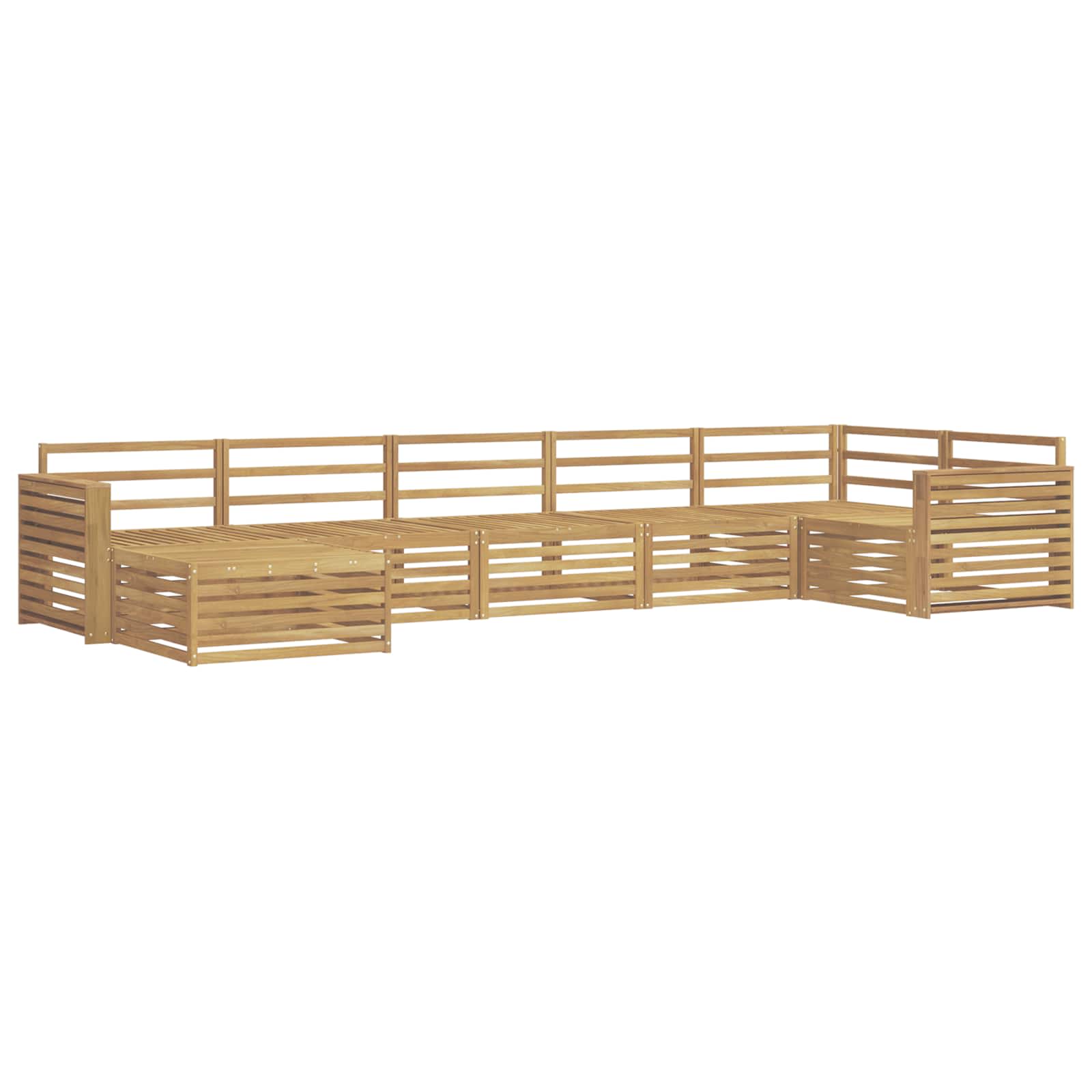 Outdoor-Sofagarnitur 7 pcs Weiß Massivholz Akazie