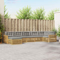 Outdoor-Sofagarnitur mit Kissen 7 pcs Weiß und Hellgrau