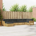 Outdoor-Sofagarnitur mit Kissen 7 pcs Weiß und Anthrazit