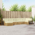 Outdoor-Sofagarnitur mit Kissen 7 pcs Weiß und Creme