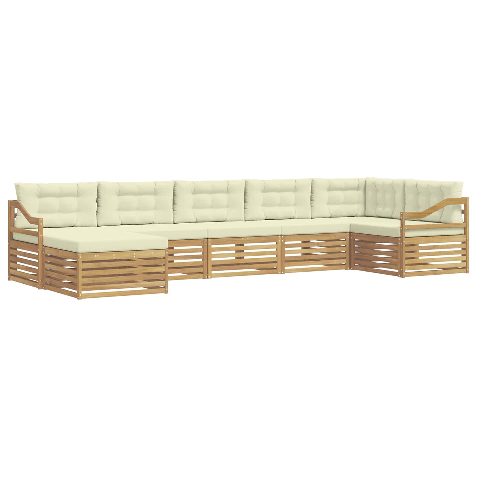 Outdoor-Sofagarnitur mit Kissen 7 pcs Weiß und Creme