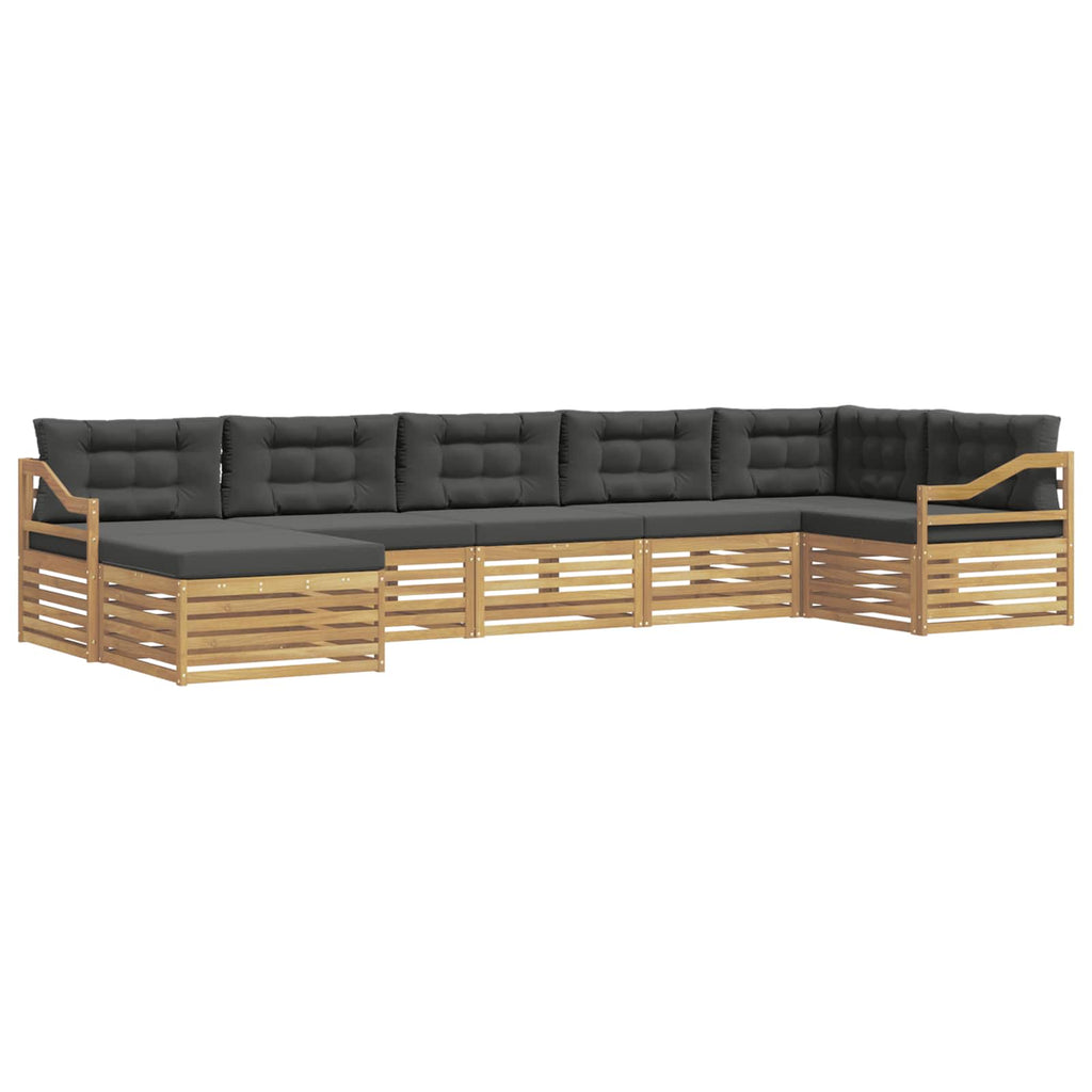 Outdoor-Sofagarnitur mit Kissen 7 pcs Weiß und Anthrazit