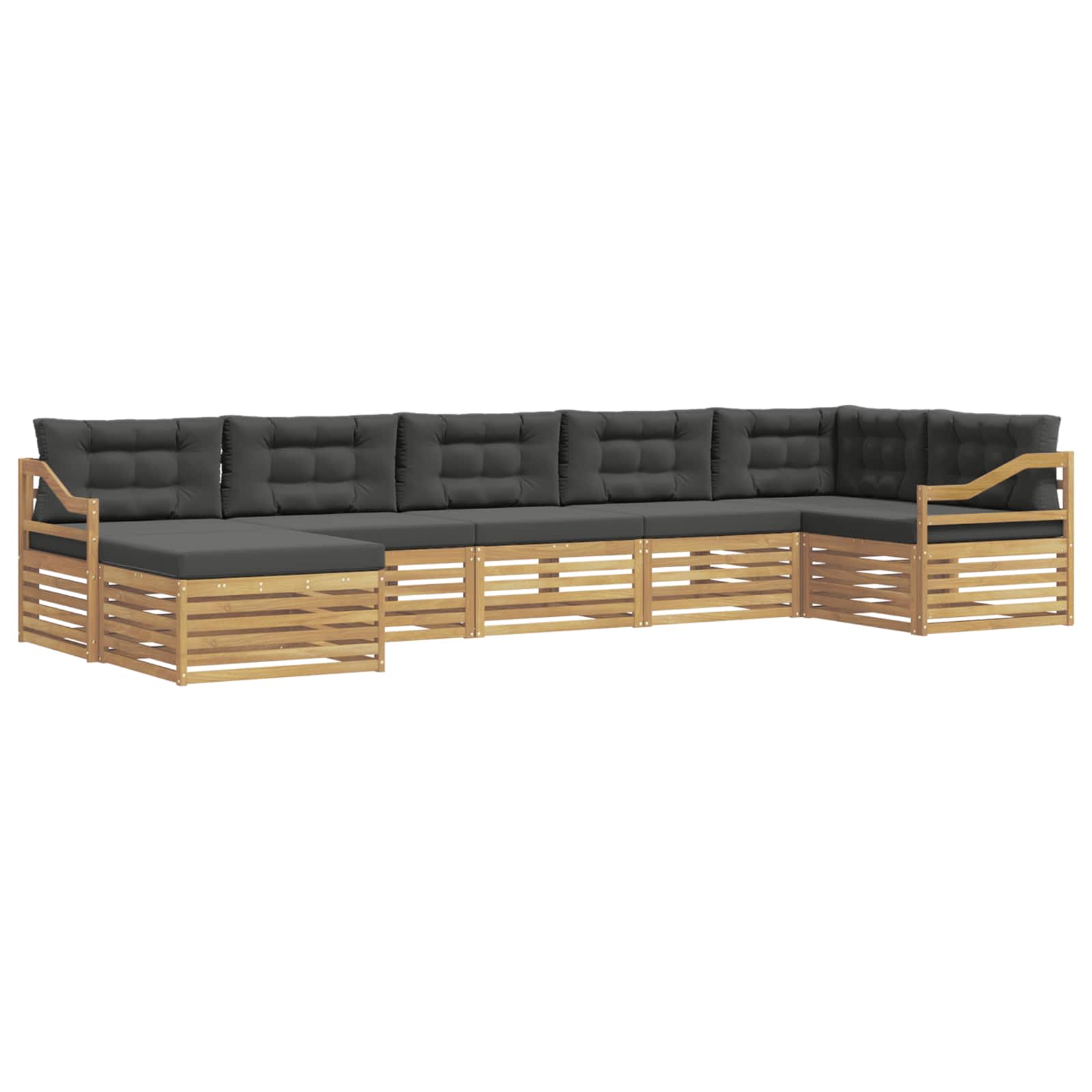 Outdoor-Sofagarnitur mit Kissen 7 pcs Weiß und Anthrazit