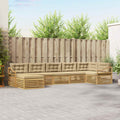 Outdoor-Sofagarnitur 7 pcs Weiß und Beige