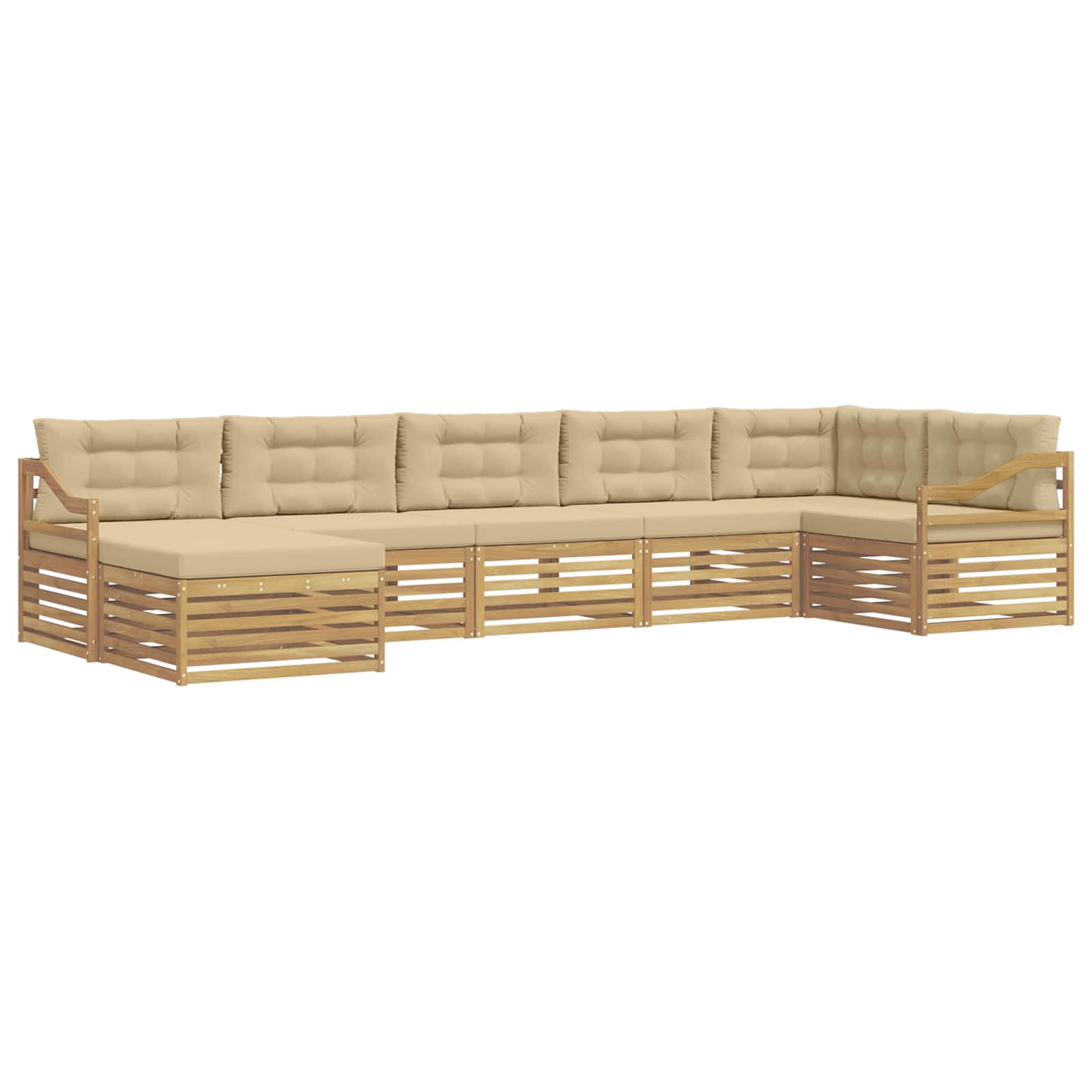 Outdoor-Sofagarnitur 7 pcs Weiß und Beige
