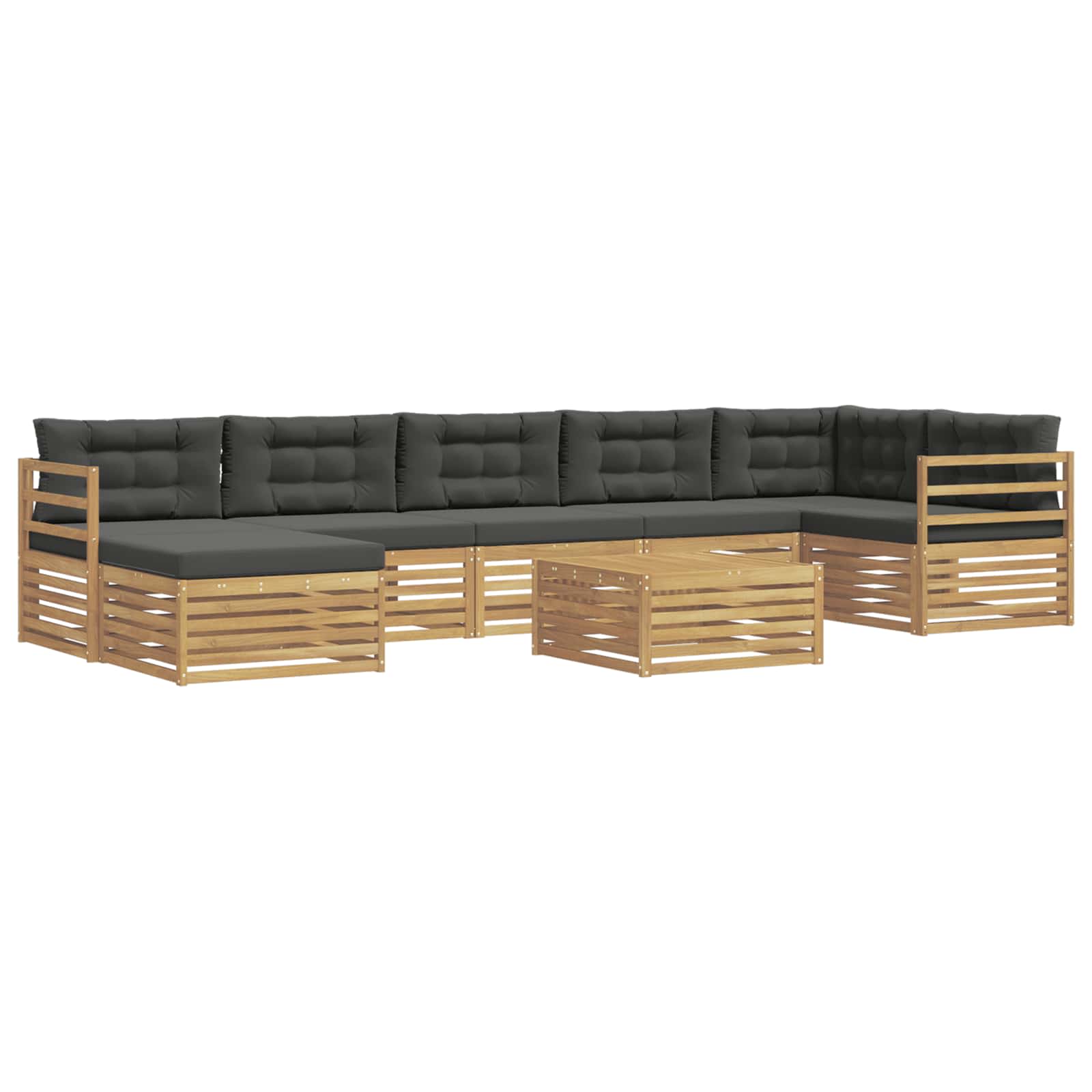 Outdoor-Sofagarnitur mit Kissen 8 pcs Weiß und Anthrazit