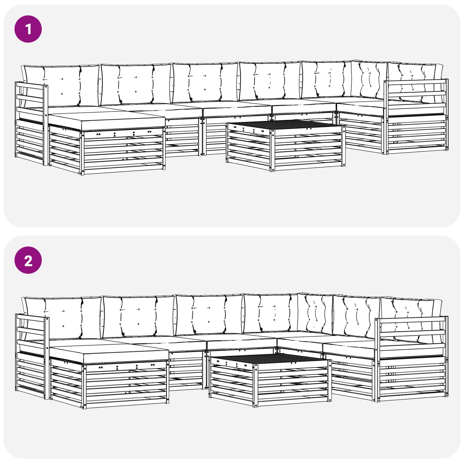 Outdoor-Sofagarnitur mit Kissen 8 pcs Weiß und Anthrazit