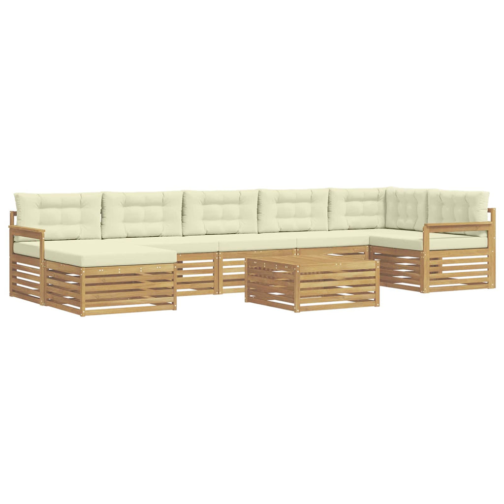 Outdoor-Sofagarnitur mit Kissen 8 pcs Weiß und Creme