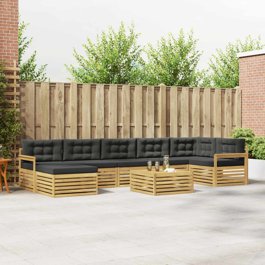 Outdoor-Sofagarnitur mit Kissen 8 pcs Weiß und Anthrazit