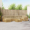 Outdoor-Sofagarnitur mit Kissen 8 pcs Weiß und Beige