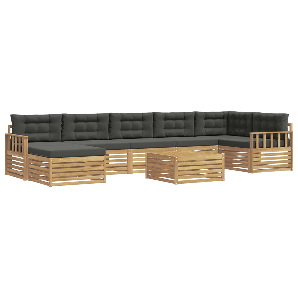 Outdoor-Sofagarnitur mit Kissen 8 pcs Weiß und Anthrazit