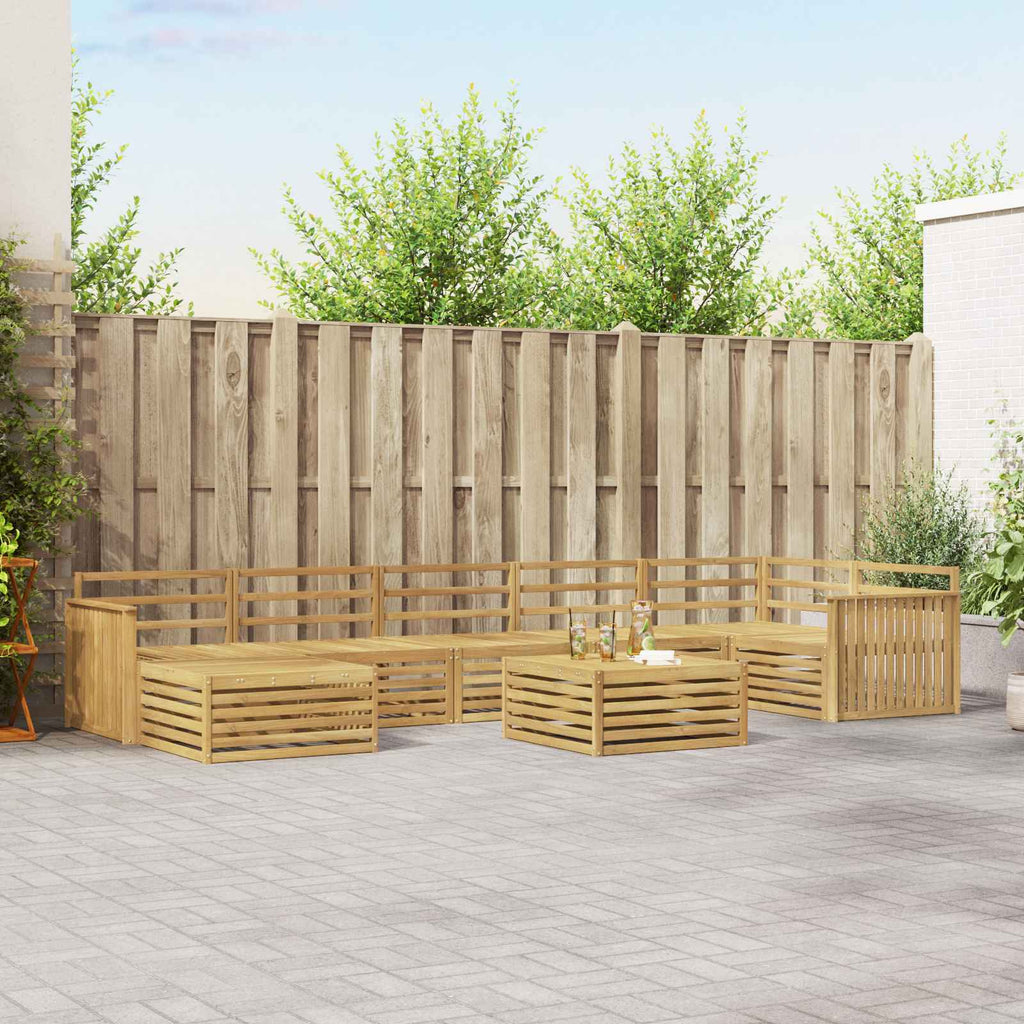 Outdoor-Sofagarnitur 8 pcs Weiß Massivholz Akazie