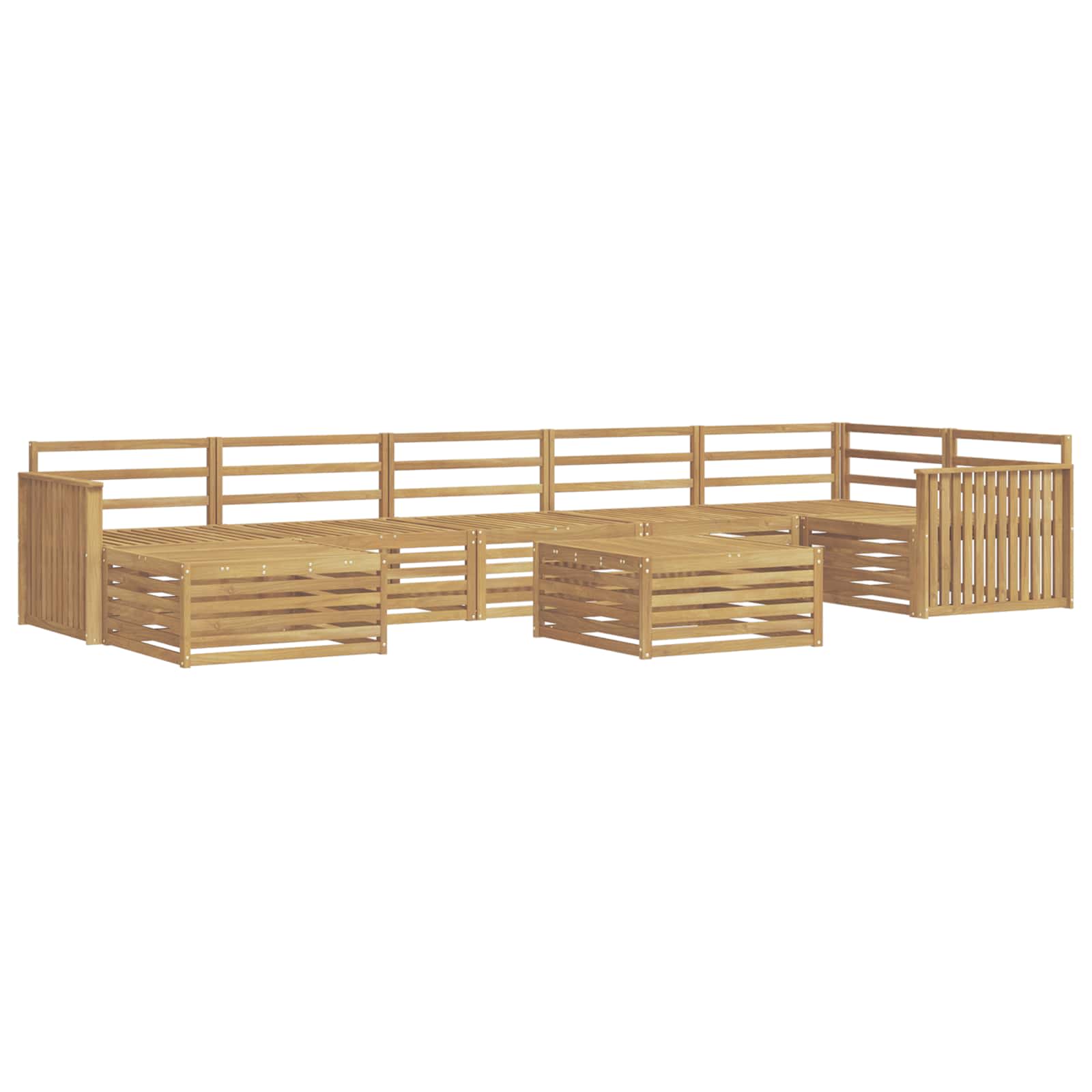 Outdoor-Sofagarnitur 8 pcs Weiß Massivholz Akazie