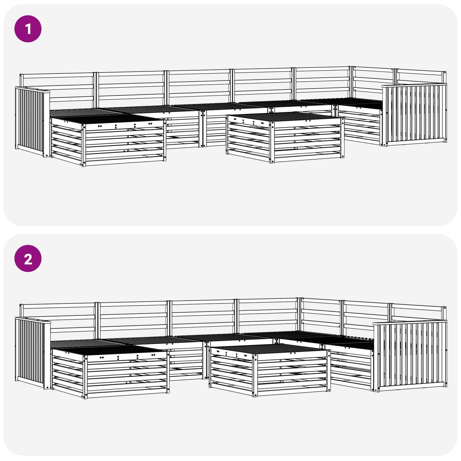 Outdoor-Sofagarnitur 8 pcs Weiß Massivholz Akazie