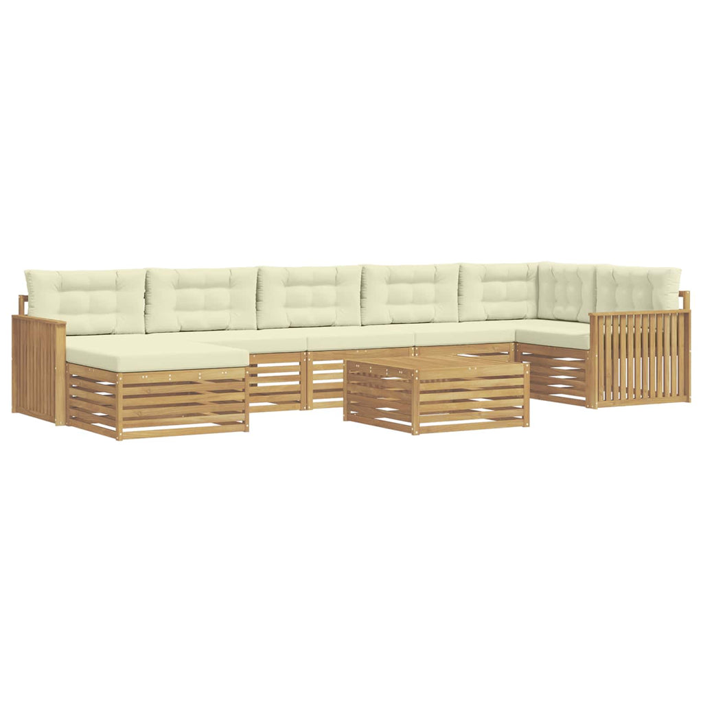 Outdoor-Sofagarnitur mit Kissen 8 pcs Weiß und Creme
