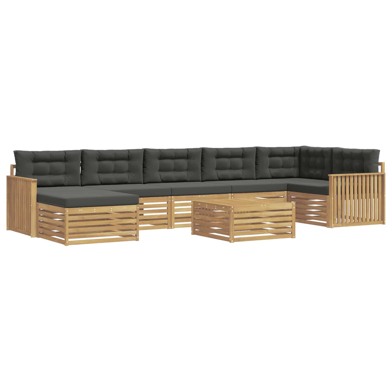 Outdoor-Sofagarnitur mit Kissen 8 pcs Weiß und Anthrazit
