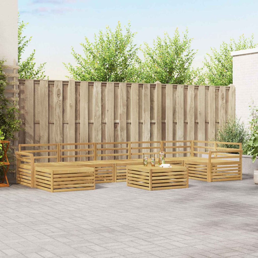 Outdoor-Sofagarnitur 8 pcs Weiß Massivholz Akazie