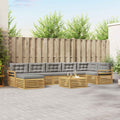 Outdoor-Sofagarnitur mit Kissen 8 pcs Weiß und Hellgrau