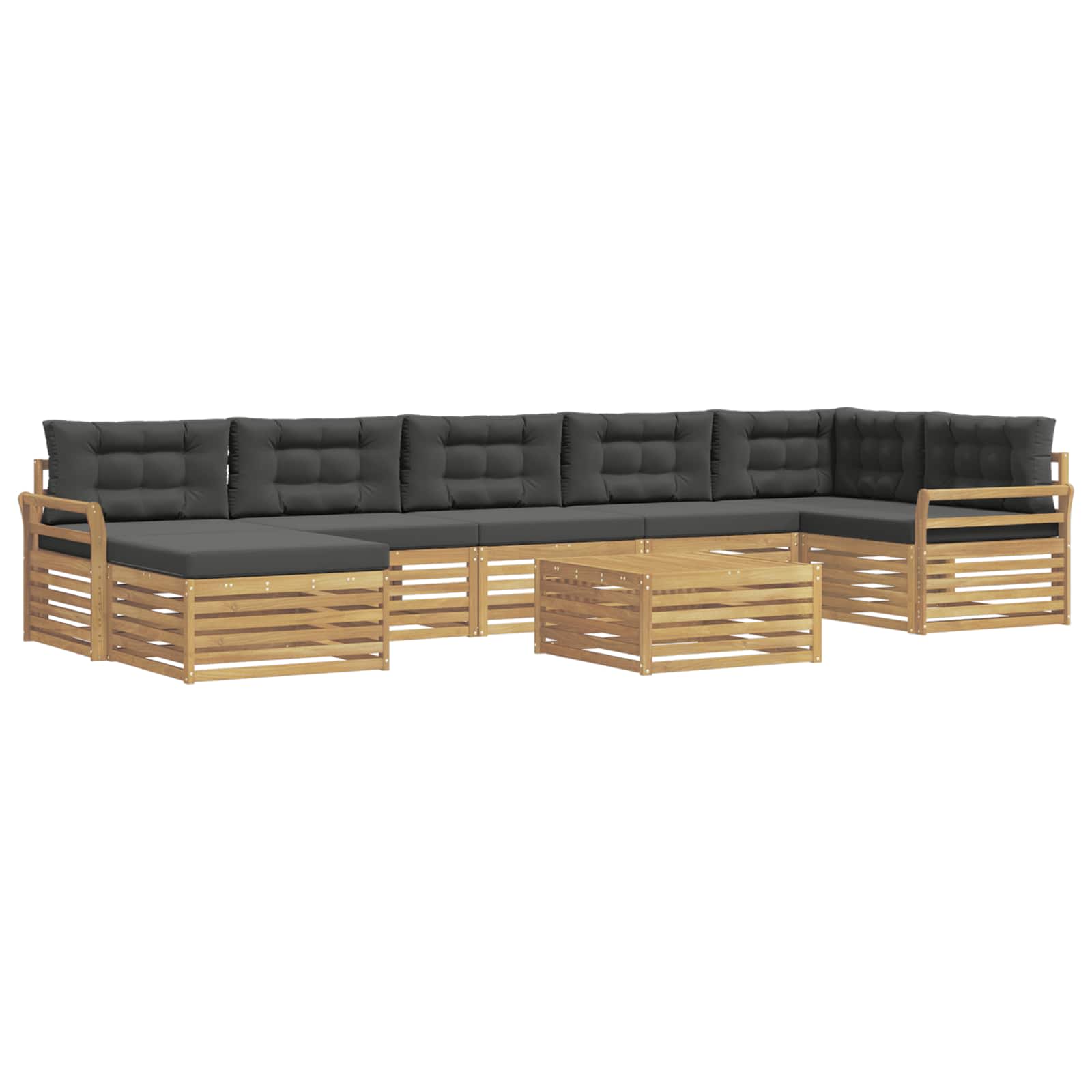 Outdoor-Sofagarnitur mit Kissen 8 pcs Weiß und Anthrazit