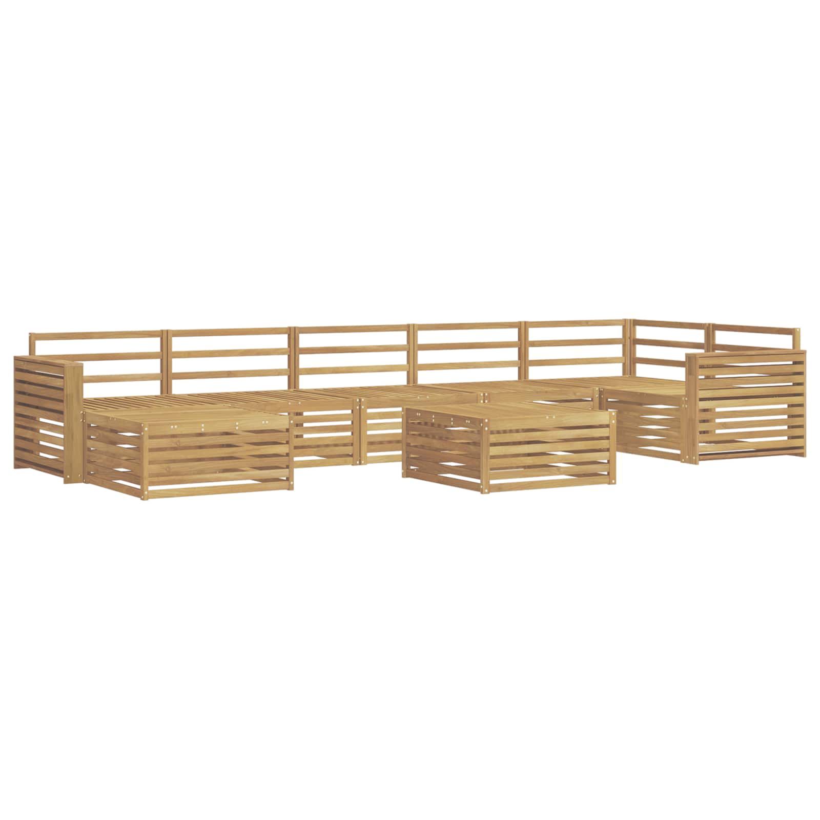 Outdoor-Sofagarnitur 8 pcs Weiß Massivholz Akazie