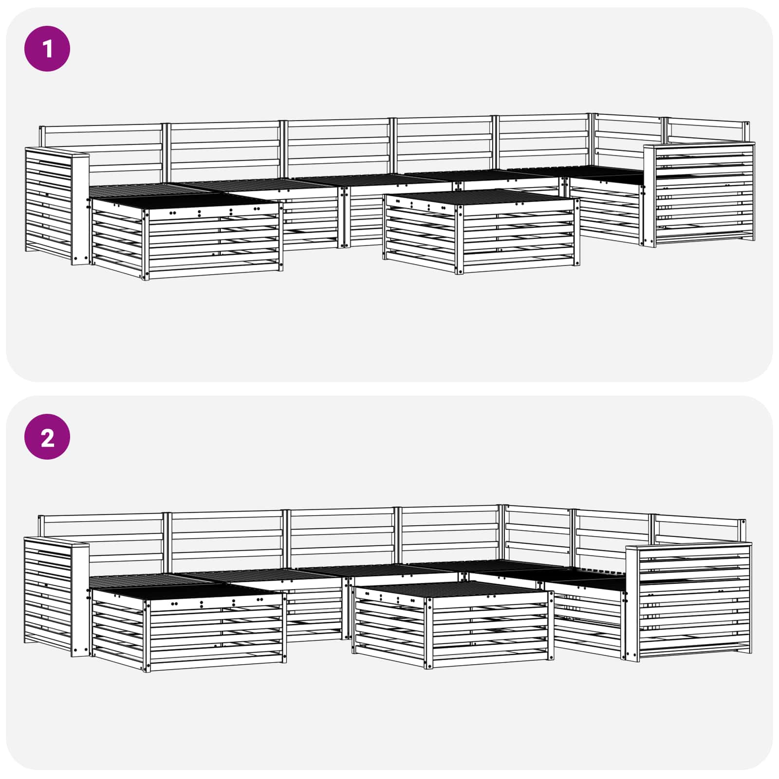 Outdoor-Sofagarnitur 8 pcs Weiß Massivholz Akazie