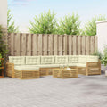 Outdoor-Sofagarnitur mit Kissen 8 pcs Weiß und Creme