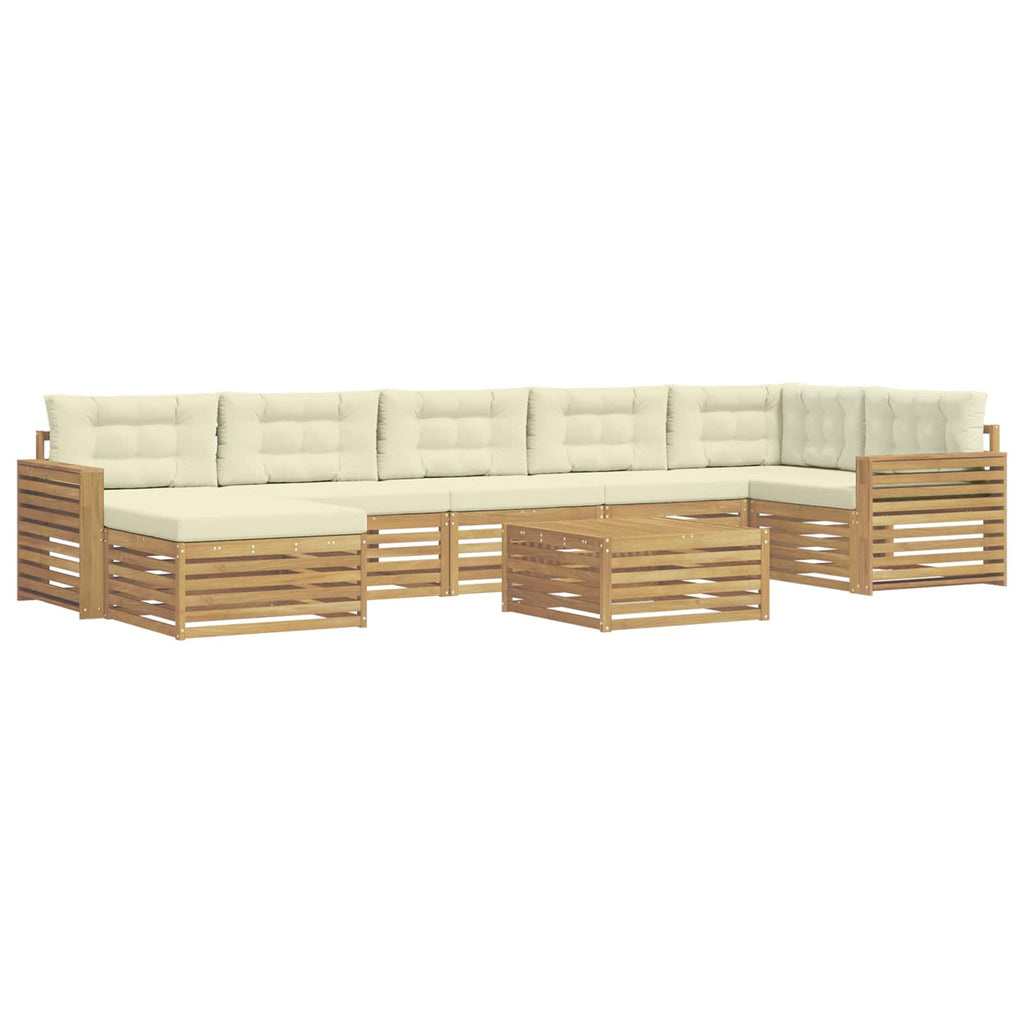 Outdoor-Sofagarnitur mit Kissen 8 pcs Weiß und Creme