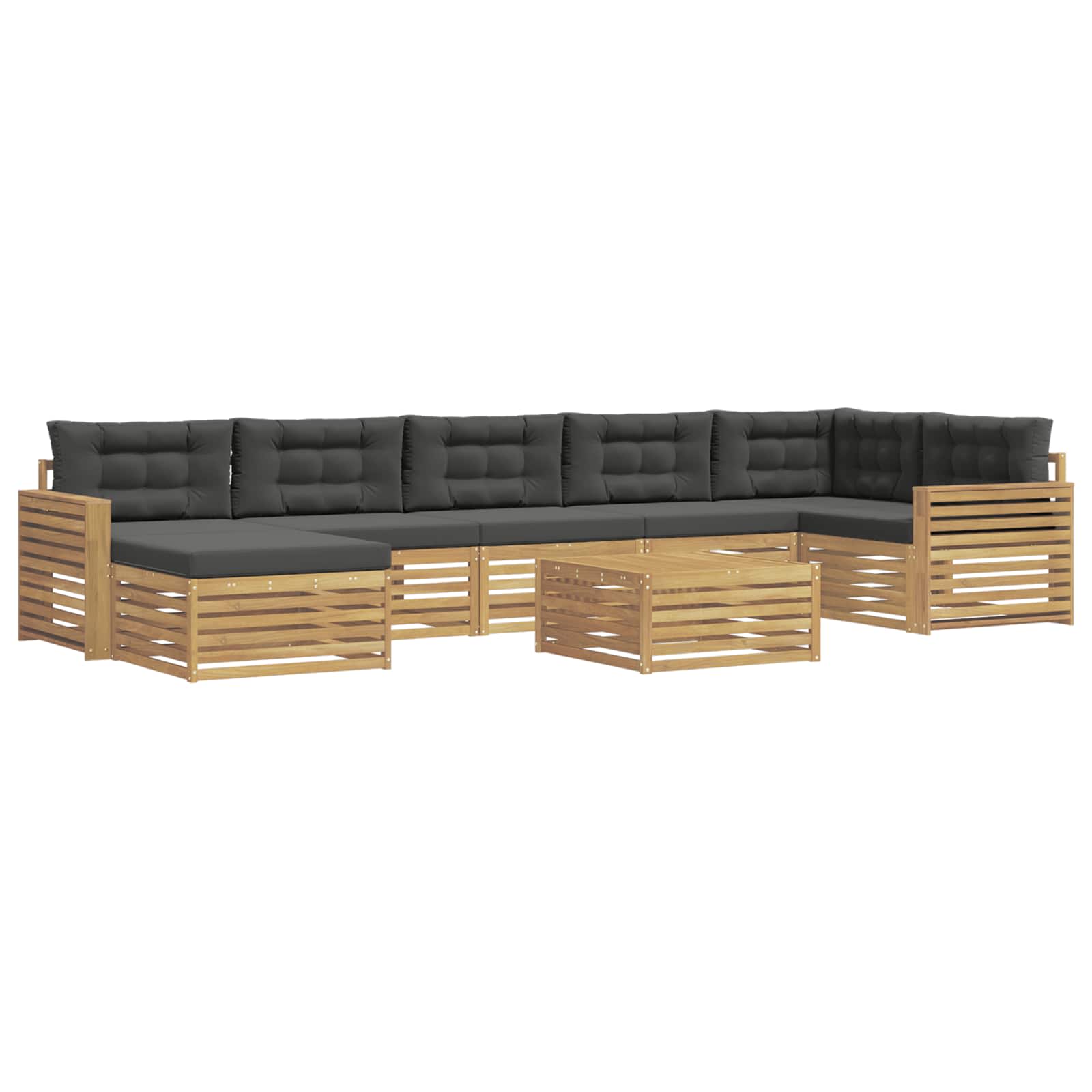 Outdoor-Sofagarnitur mit Kissen 8 pcs Weiß und Anthrazit