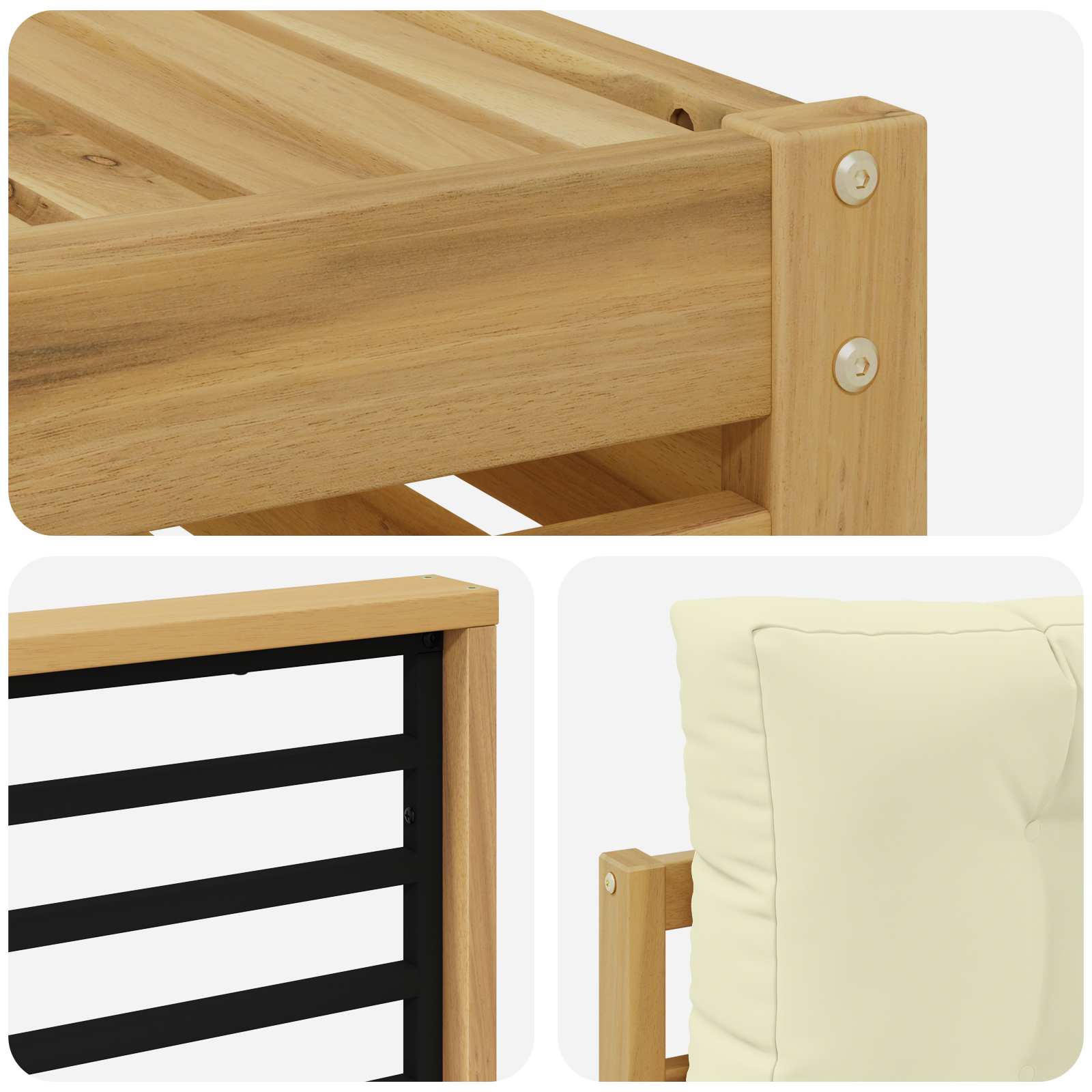 Outdoor-Sofagarnitur mit Kissen 8 pcs Weiß und Creme