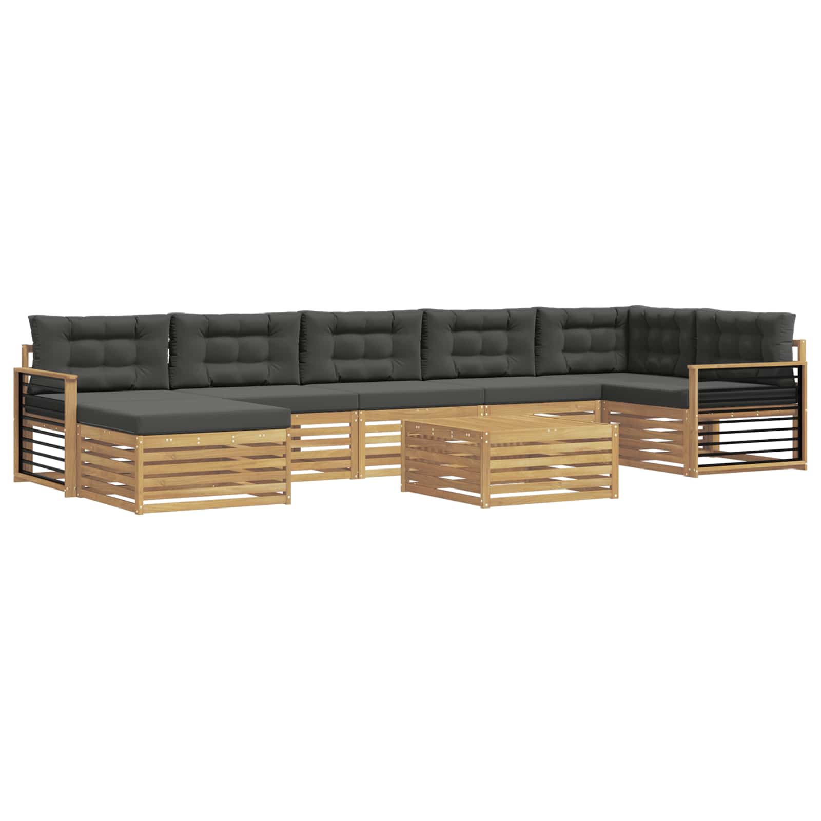 Outdoor-Sofagarnitur mit Kissen 8 pcs Weiß und Anthrazit