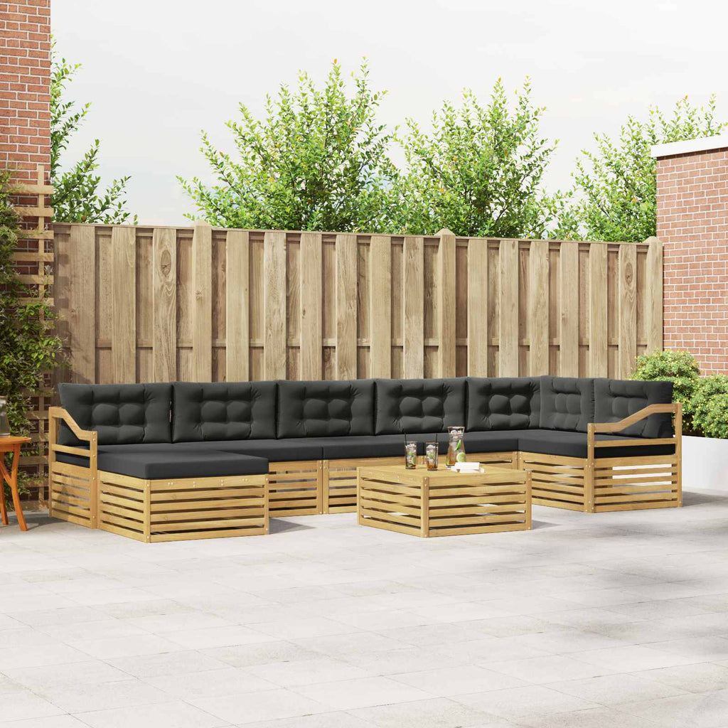 Outdoor-Sofagarnitur 8 pcs Weiß und Anthrazit Polyester
