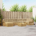 Outdoor-Sofagarnitur mit Kissen 8 pcs Weiß und Beige