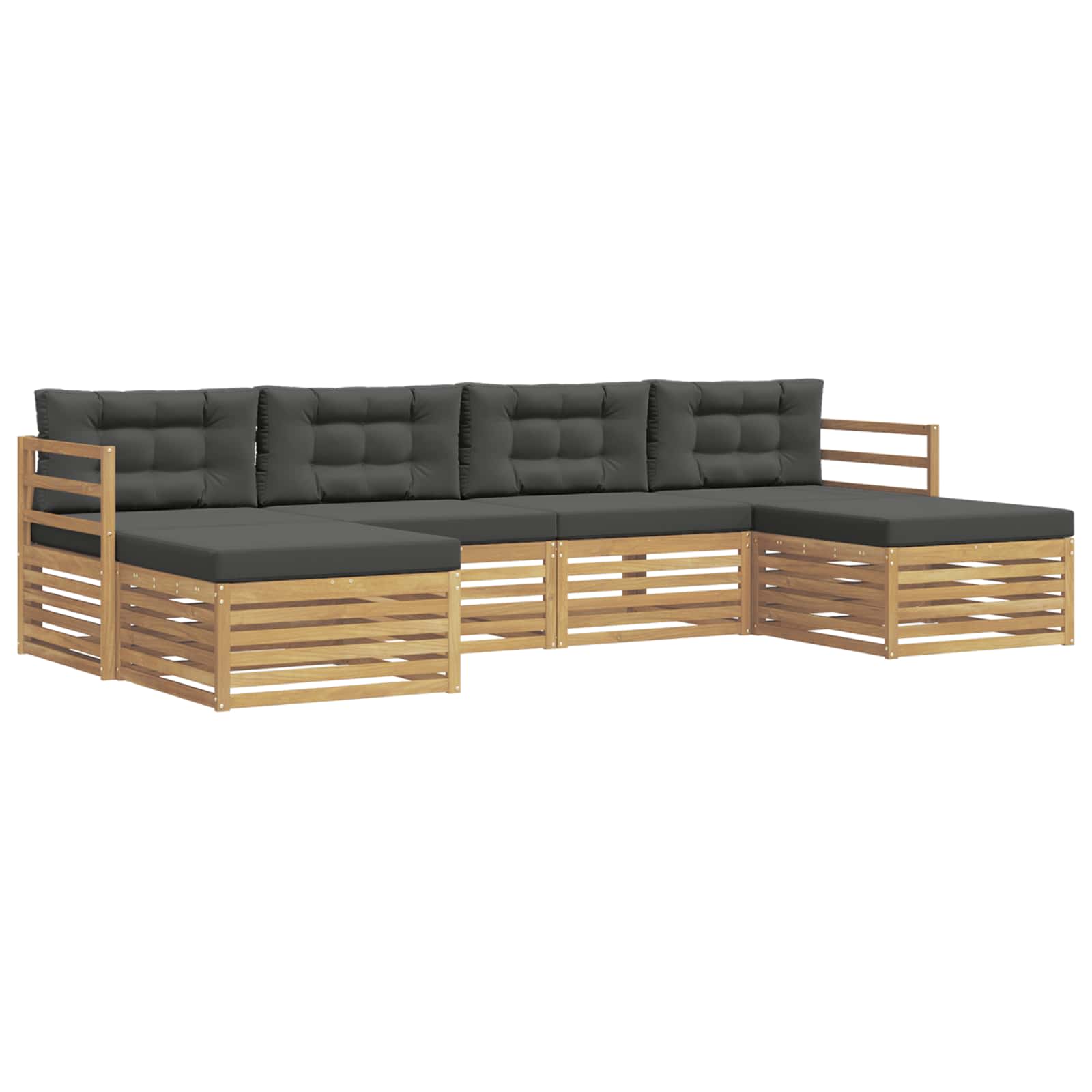 Outdoor-Sofagarnitur 6 pcs Weiß und Anthrazit