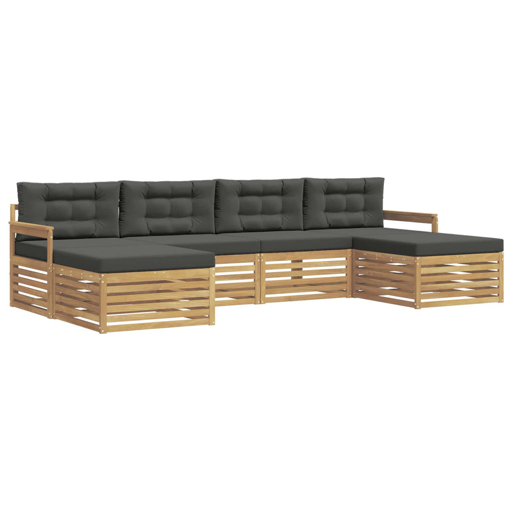 Sofagarnituren 6 pcs Weiß und Anthrazit Massivholz Akazie