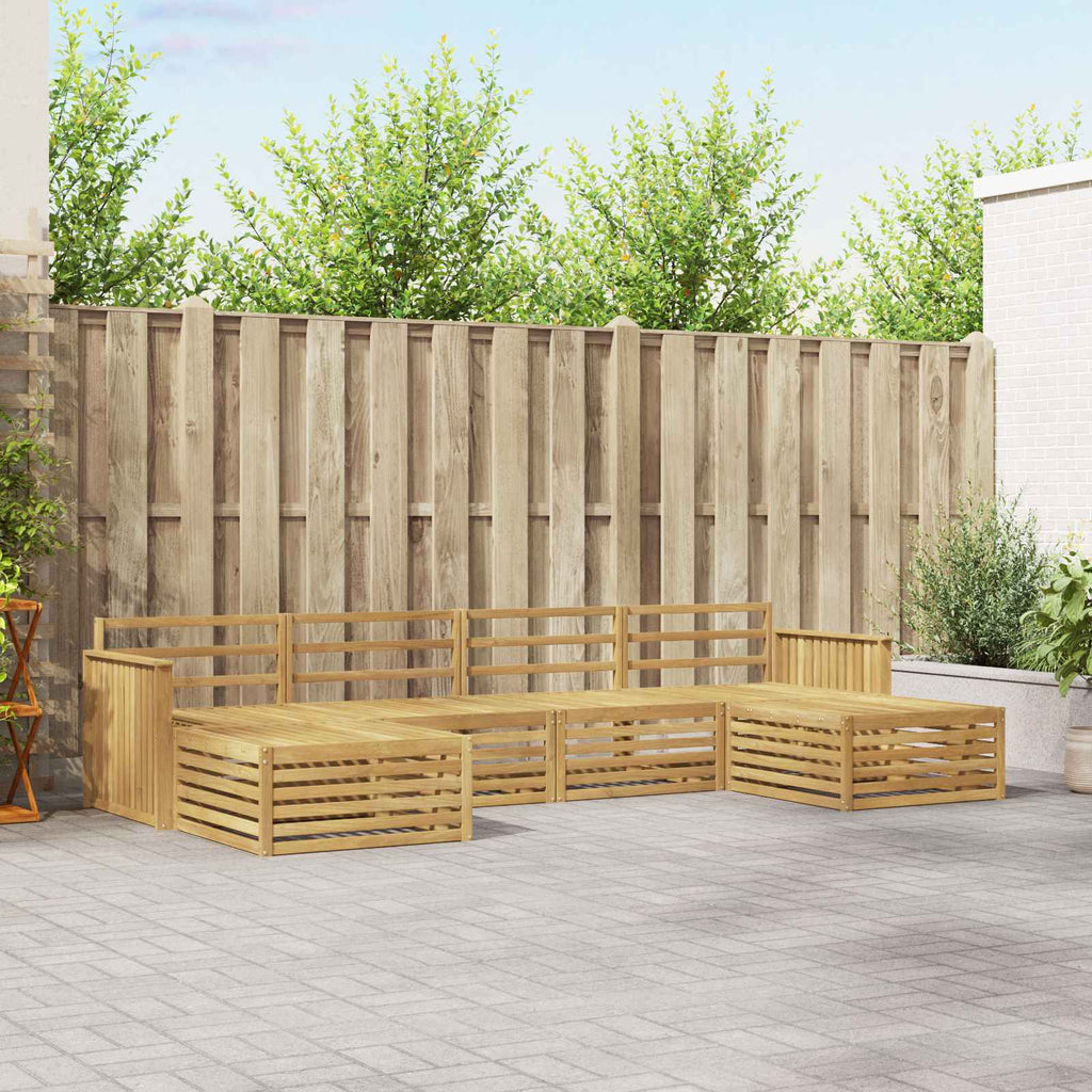 Outdoor-Sofagarnitur 6 pcs Weiß Massivholz Akazie