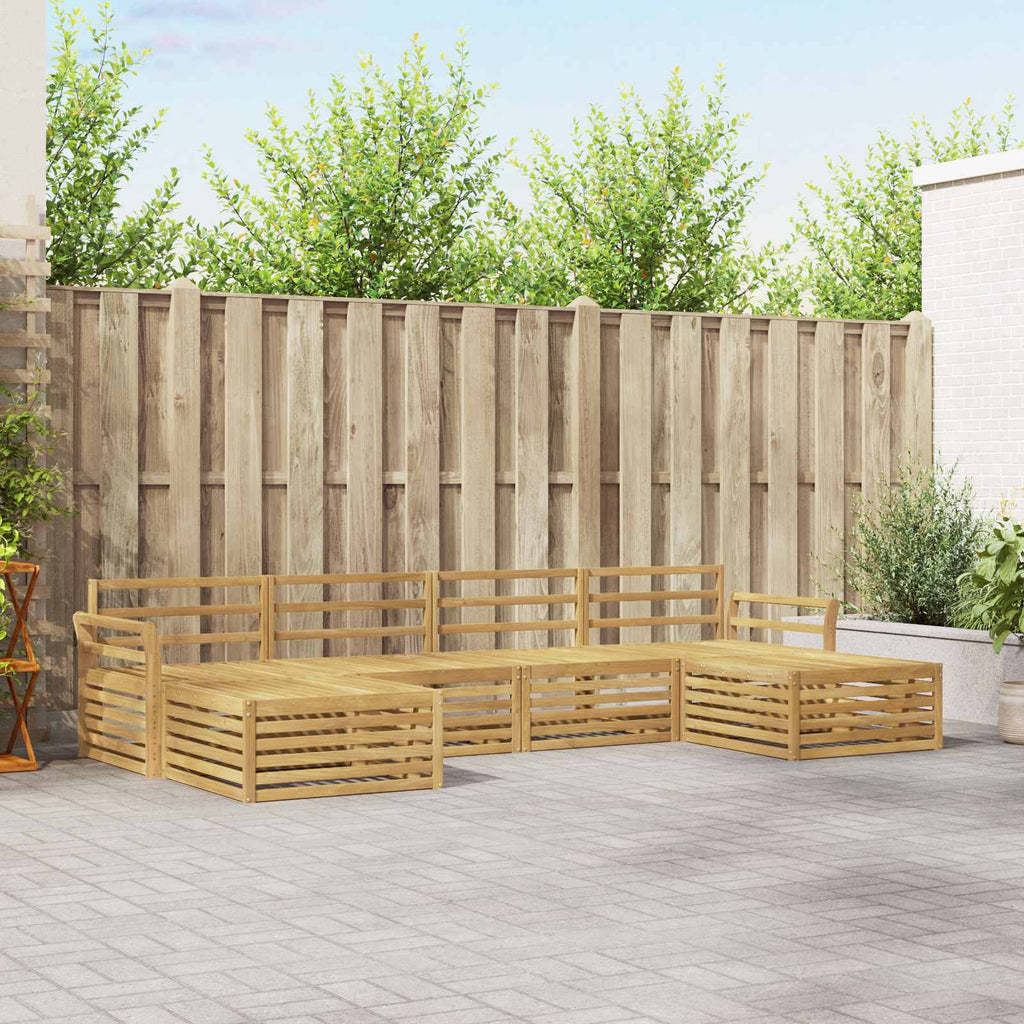 Outdoor-Sofagarnitur 6 pcs Weiß Massivholz Akazie