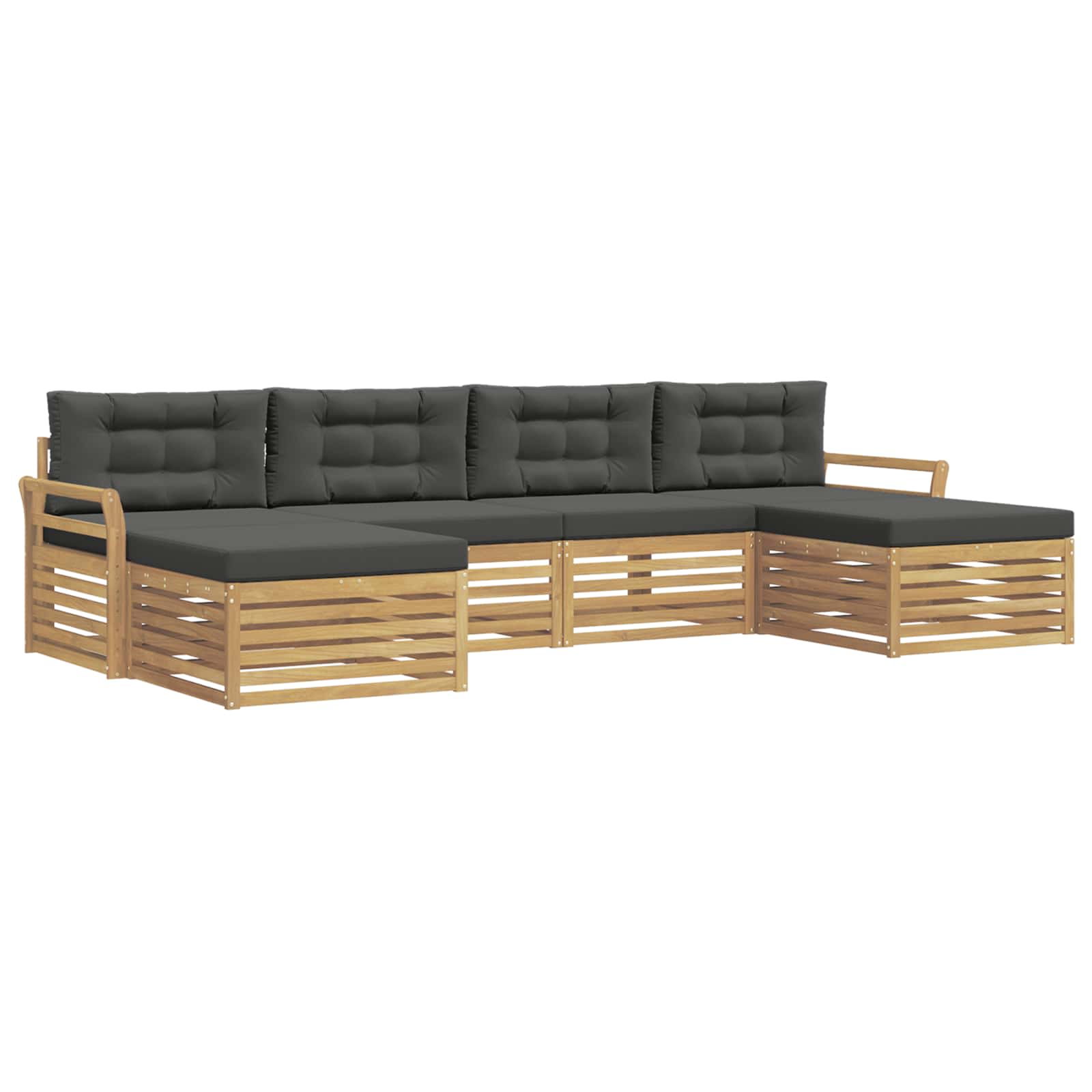 Outdoor-Sofagarnitur 6 pcs Weiß und Anthrazit Massivholz Akazie