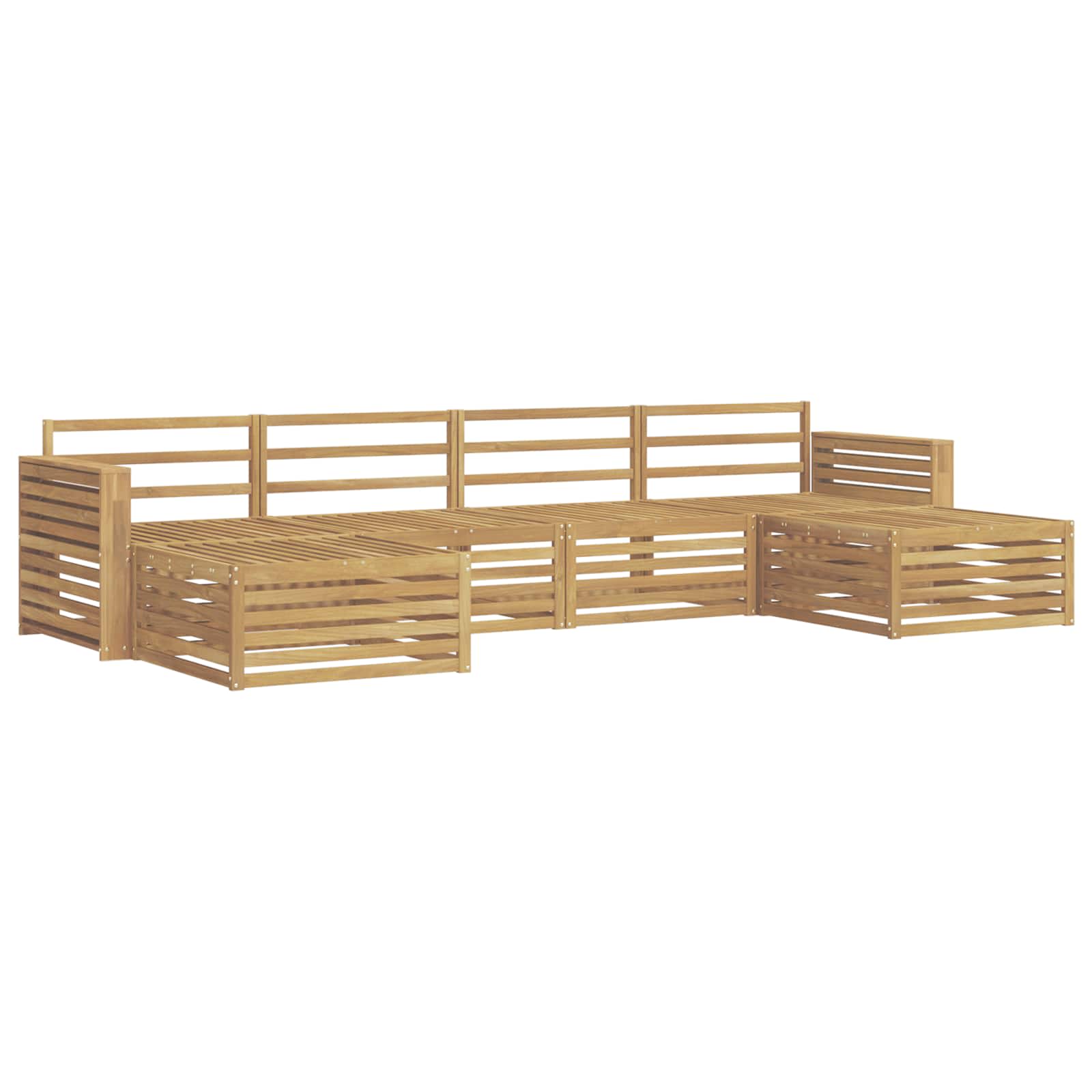 Outdoor-Sofagarnitur 6 pcs Weiß Massivholz Akazie