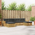 Outdoor-Sofagarnitur 6 pcs Weiß und Anthrazit Massivholz Akazie