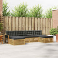 Sofagarnituren 6 pcs Weiß und Anthrazit Massivholz Akazie